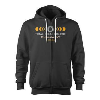 Totality Path 2024 Rochester Ny New York Total Eclipse Zip Up Hoodie - Monsterry CA