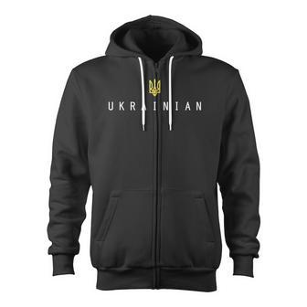 Ukrainian Tryzub Ukraine Trident Military Emblem Symbol Zip Up Hoodie - Monsterry UK