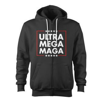 Ultra Mega Maga Trump Liberal Supporter Republican Family Zip Up Hoodie - Monsterry DE