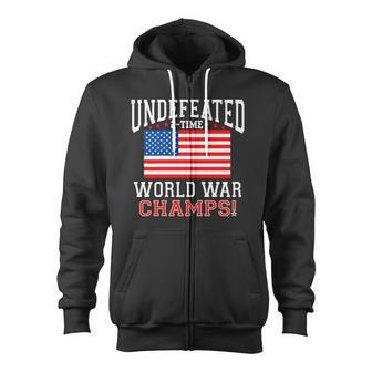 Undefeated 2-Time World War Champs Zip Up Hoodie - Monsterry DE