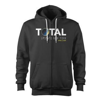 Upstate New York April 8 Total Solar Eclipse 2024 Zip Up Hoodie - Monsterry