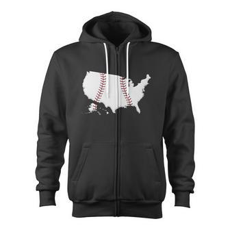 Us Map American Baseball Tshirt Zip Up Hoodie - Monsterry AU