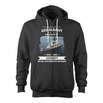 Uss Albany Cg 10 Ca Zip Up Hoodie - Monsterry UK