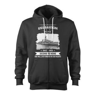 Uss Barton Dd V2 Zip Up Hoodie - Monsterry AU