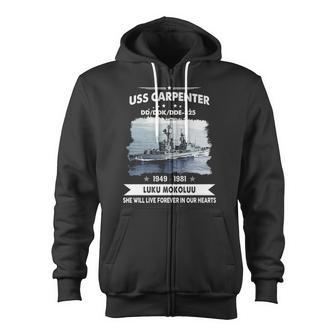 Uss Carpenter Dd Zip Up Hoodie - Monsterry UK