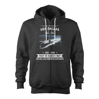 Uss Dallas Ssn V2 Zip Up Hoodie - Monsterry