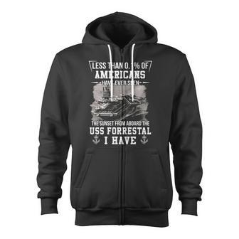 Uss Forrestal Cv 59 Sunset Zip Up Hoodie - Monsterry AU