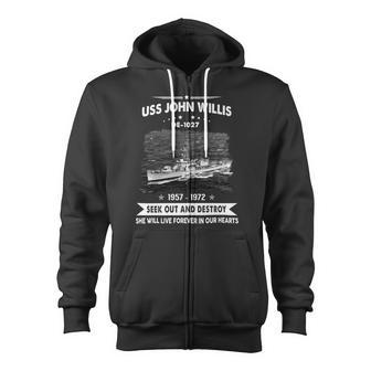 Uss John Willis De 1027 Zip Up Hoodie - Monsterry AU