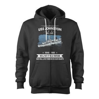 Uss Johnston Dd 821 Front Style Zip Up Hoodie - Monsterry AU