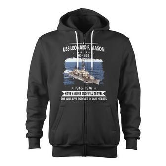 Uss Leonard F Mason Dd Zip Up Hoodie - Monsterry