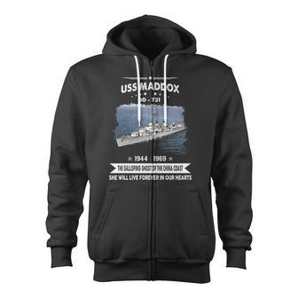 Uss Maddox Dd 731 Front Zip Up Hoodie - Monsterry AU