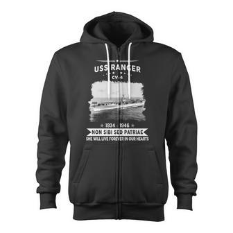 Uss Ranger Cv V2 Zip Up Hoodie - Monsterry AU