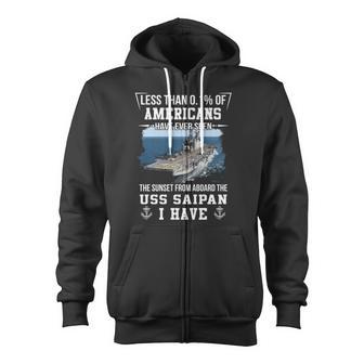 Uss Saipan Lha 2 Sunset Zip Up Hoodie - Monsterry UK