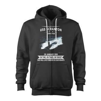 Uss Scranton Ssn Zip Up Hoodie - Monsterry UK