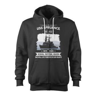 Uss Spruance Dd Zip Up Hoodie - Monsterry