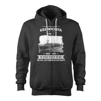 Uss Wichita Aor 1 Front Style Zip Up Hoodie - Monsterry