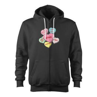 Valentine's Day Hearts With Snarky Messages Zip Up Hoodie - Monsterry UK