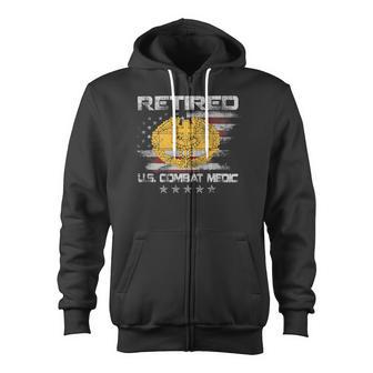 Veteran Vets US Army Retired Combat Medic Proud Veteran Medical Military 149 Veterans Zip Up Hoodie - Monsterry UK