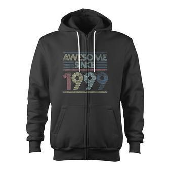 Vintage 22Nd Birthday Awesome Since 1999 Zip Up Hoodie - Monsterry UK