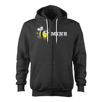 Vintage Bee Mine Valentines Day Novelty Zip Up Hoodie - Monsterry UK