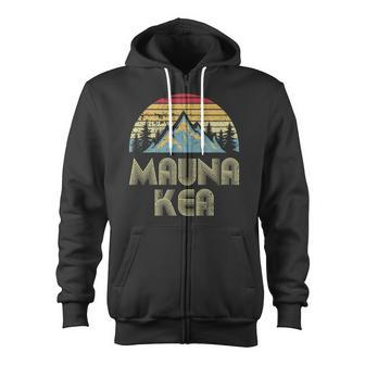 Vintage Mauna Kea Mountain Hawaii Zip Up Hoodie - Monsterry