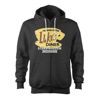 Vintge Luke's Diner Stars Hollow Connecticut Tshirt Zip Up Hoodie - Monsterry UK