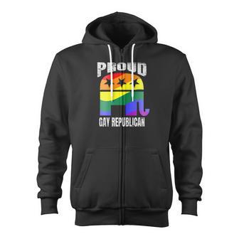 Vote Republican Gay Pride Flag Elephant Vintage Zip Up Hoodie - Monsterry UK