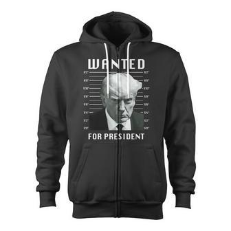 Wanted Trump For President Trump Shot Never Surrender Zip Up Hoodie - Monsterry AU
