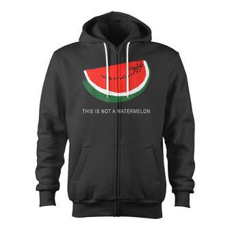 Watermelon 'This Is Not A Watermelon' Palestine Collection Zip Up Hoodie - Monsterry UK