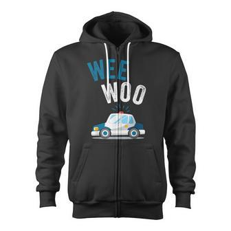 Wee Woo Police Car Cute Zip Up Hoodie - Monsterry