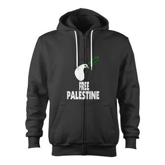 West Bank Middle East Peace Dove Olive Branch Free Palestine Zip Up Hoodie - Monsterry DE