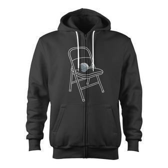 White Folding Chair Zip Up Hoodie - Monsterry DE