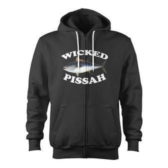 Wicked Pissah Bluefin Tuna Illustration Fishing Angler Gear Zip Up Hoodie - Monsterry AU