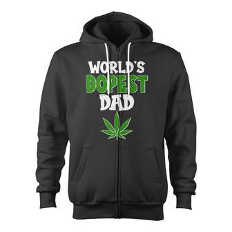 World's Dopest Dad Marijuana Weed Zip Up Hoodie - Monsterry CA