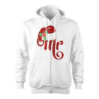 Christmas Mr And Mrs Claus Matching Pajamas Plaid Couples Zip Up Hoodie - Monsterry CA