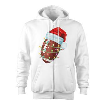 Football Snowman Christmas Tree Pajamas Matching Boys Zip Up Hoodie - Monsterry UK