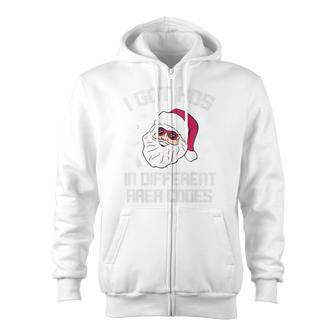 I Got Hos In Different Area Codes Christmas Santa Snow Zip Up Hoodie - Monsterry CA
