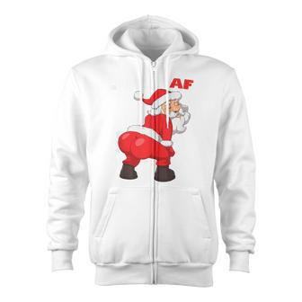 Twerking Santa Claus Jolly Af Inappropriate Christmas Zip Up Hoodie - Monsterry DE