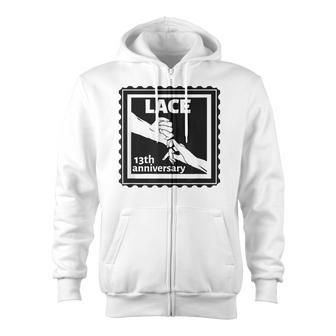 13Th Wedding Anniversary Traditional Lace Zip Up Hoodie - Monsterry