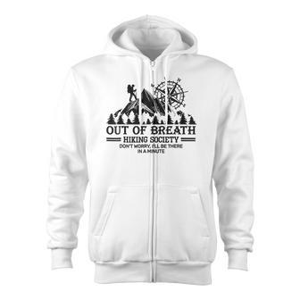 Out Of Breath Hiking Society Zip Up Hoodie - Monsterry UK