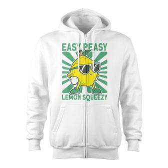 Easy Peasy Lemon Squeezy Lemonade Stand Crew Zip Up Hoodie - Monsterry UK