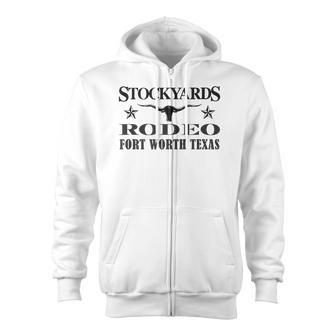 Fort Worth Texas Stockyards And Rodeo Cowboy Zip Up Hoodie - Monsterry