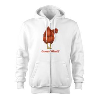 Guess What Chicken Butt Red Hen Zip Up Hoodie - Monsterry AU