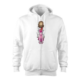 Jesus Riding A Pink Unicorn Christmas Easter Zip Up Hoodie - Monsterry