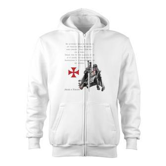 Knights Templar Warrior For Jesus And God Bible For Faith Premium Zip Up Hoodie - Monsterry