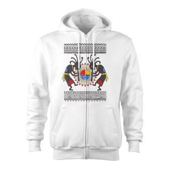 Native American Kachina Kokopelli Musicans 1 Ethno Zip Up Hoodie - Monsterry CA