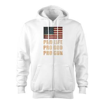 Pro Life Pro God Pro Gun For The Right To Bear Arms Premium Zip Up Hoodie - Monsterry CA