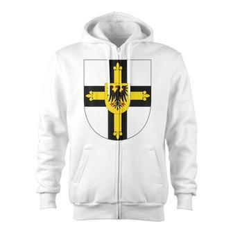 Teutonic Order Cross Zip Up Hoodie - Monsterry