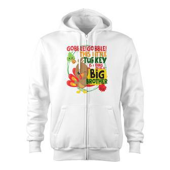 Thanksgiving Turkey Big Brother Kids Matching Pregnant Zip Up Hoodie - Monsterry CA