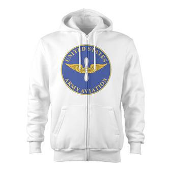 US Army Aviation Branch Insignia Veteran Veterans Day Zip Up Hoodie - Monsterry DE